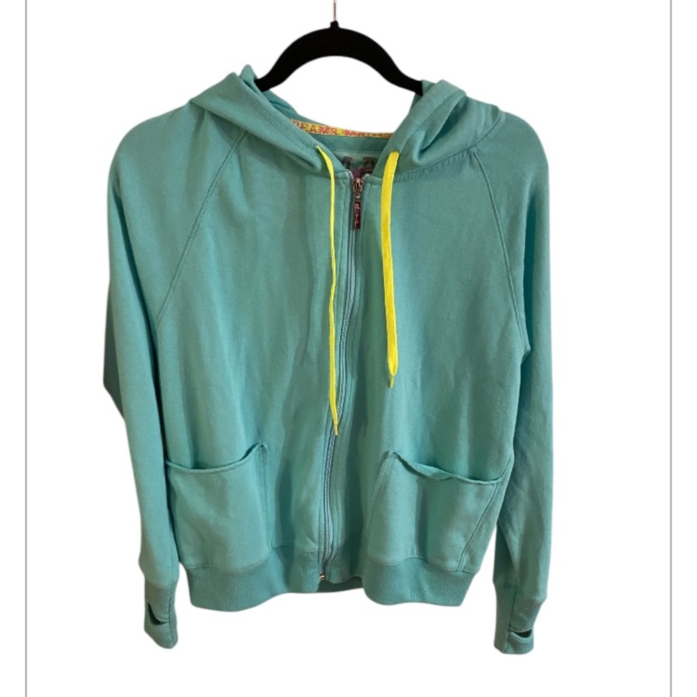Steve Madden Mad Crazy Dreams  women’s hoodie. Size small.  Turquoise.  Full zip